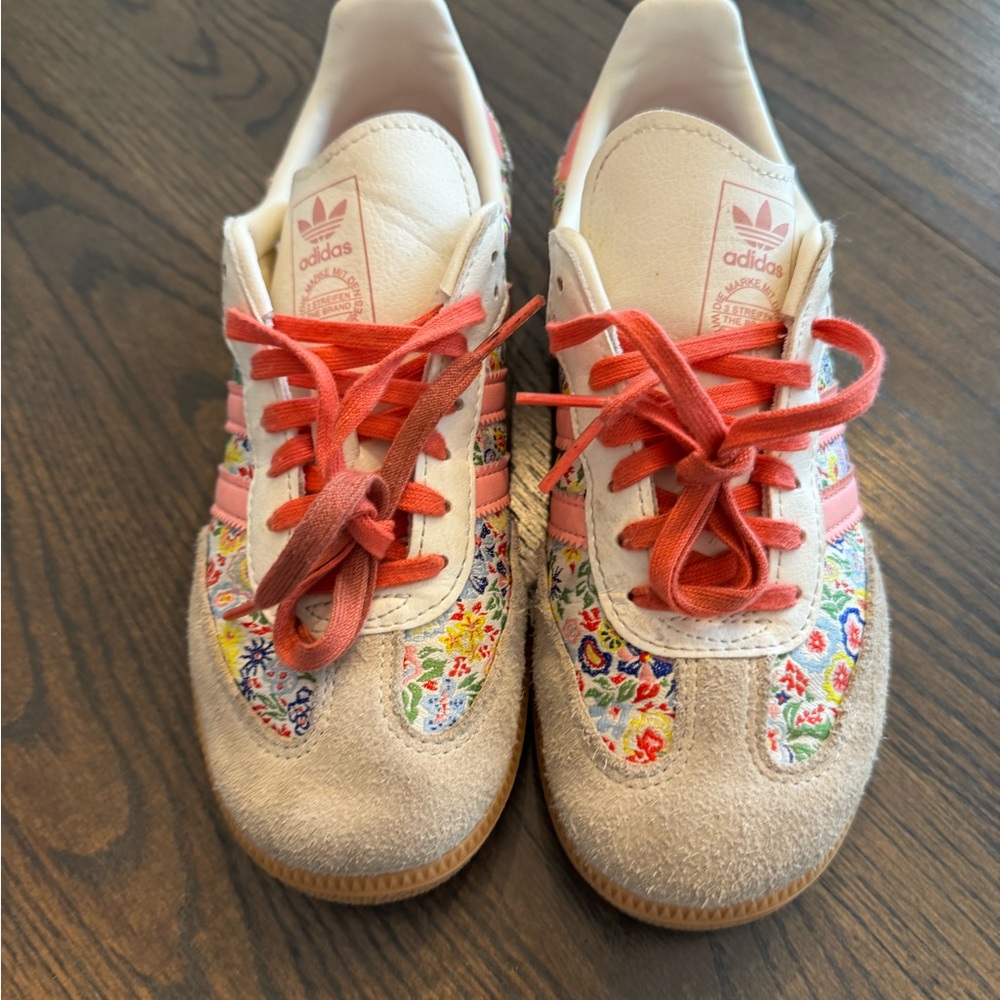 Adidas Kids Sneakers with Floral Design - Pink and Red